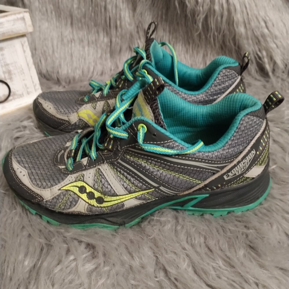 Saucony, Excursion TR8, Size 8, blue/yellow shoes